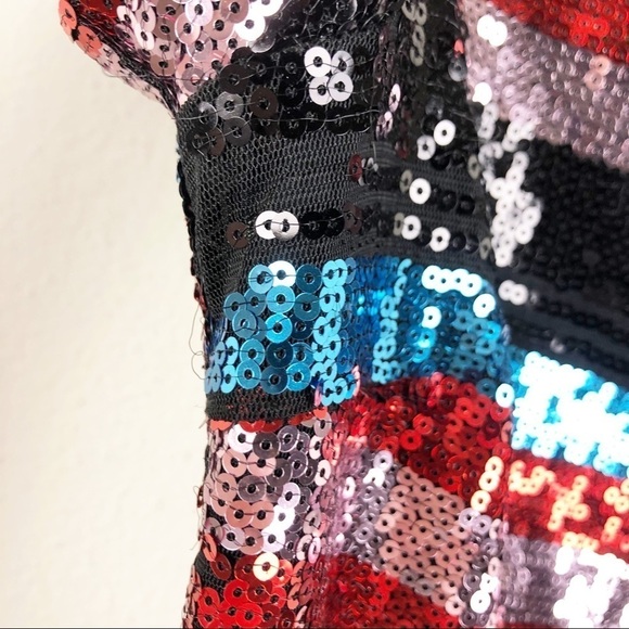 Lovers & Friends Sequin Striped Mini Dress Size XS - Picture 4 of 7